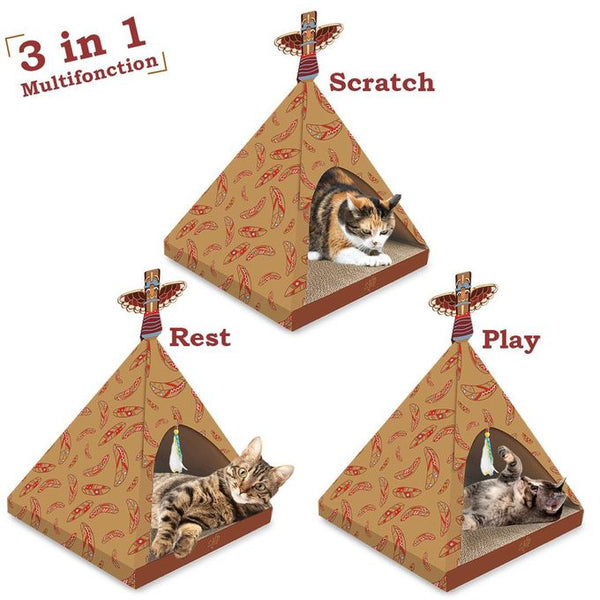 Grattoir Tente tipi avec cachette 45x45x55 cm