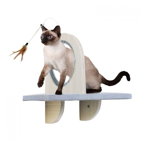 Plateforme de jeu toilettage et jouet pour chat 40x26x45 cm
