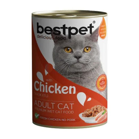 Bestpets Patté Pour Chat X6 Adult Riche en Poulet 400g