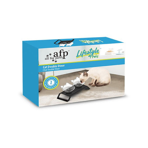 Double gamelle en hauteur – forme de chat 200 ml x 2