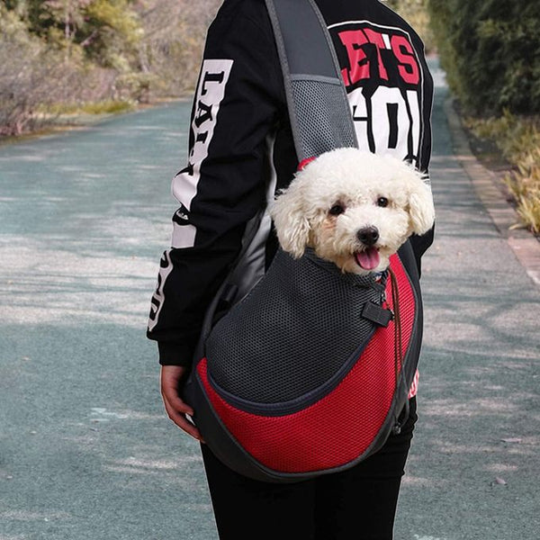 Sac à Main Chien avec Pochette en Filet Respirant Sacoche Chien Portable pour Marché Extérieur