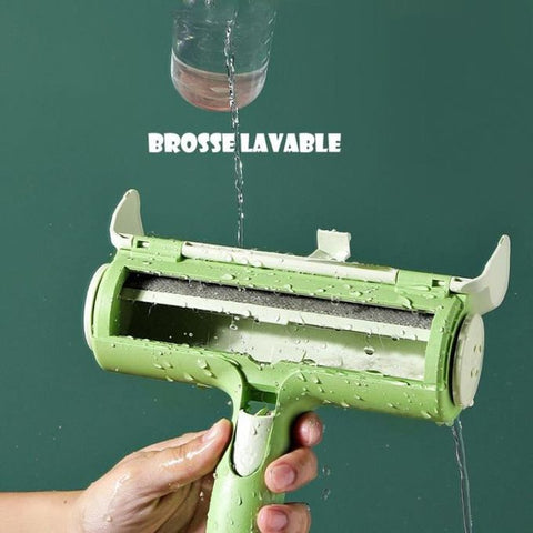 Brosse Ramasse Enlève Poils Magique Réutilisable,pour Vêtements/Tapis/Voiture/Lit - Vert