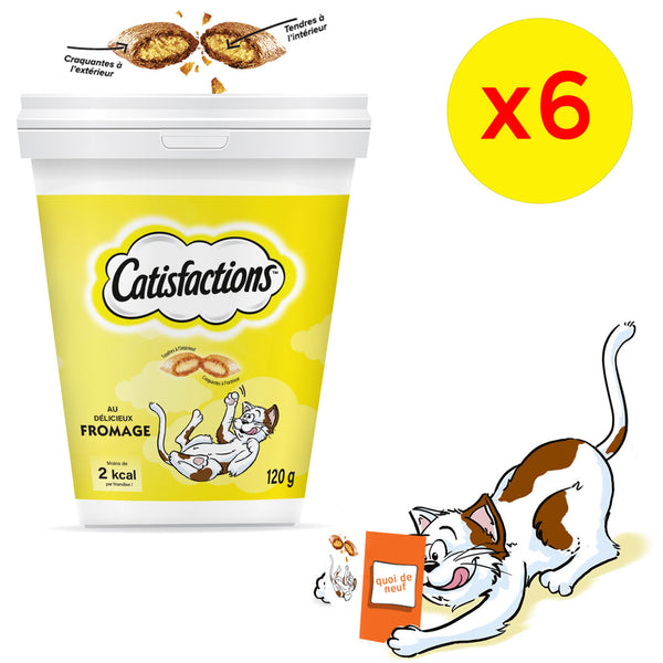 CATISFACTION pack 6piéces  Friandise frommage pour chat 120gr