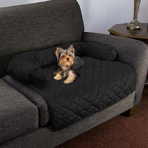 Tapis de lit noir pour chien
