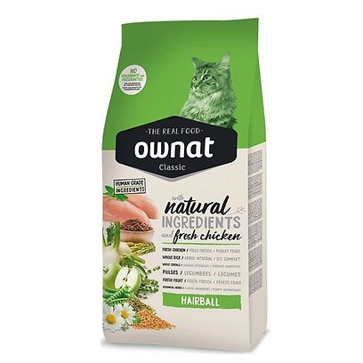 Ownat Hairball pour chat adult riche en poulet 4kg