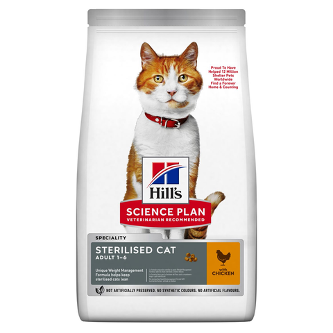 Hill’s Science Plan STERILISED Aliment pour Chat Adulte Stérilisé au poulet (10kg)