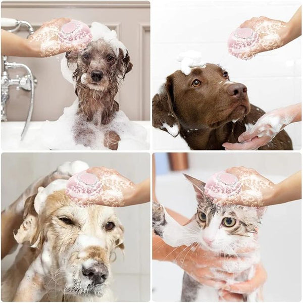 Brosse de bain en silicone souple pour animaux