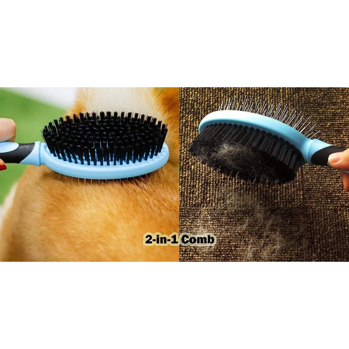 Double brosse de toilettage professionnel pour animaux de compagnie