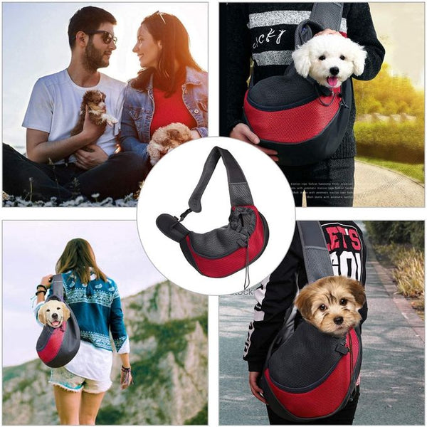 Sac à Main Chien avec Pochette en Filet Respirant Sacoche Chien Portable pour Marché Extérieur