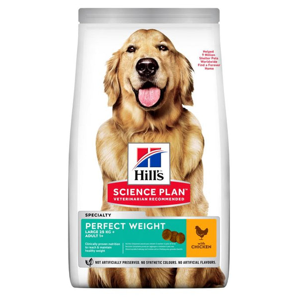 Hills croquette chien PERFECT WEIGHT LARGE Dog Food with Chicken 12KG