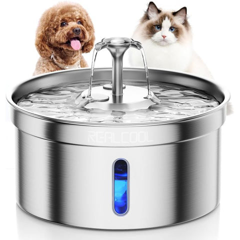 Fontaine à eau pour chat en acier inoxydable2L