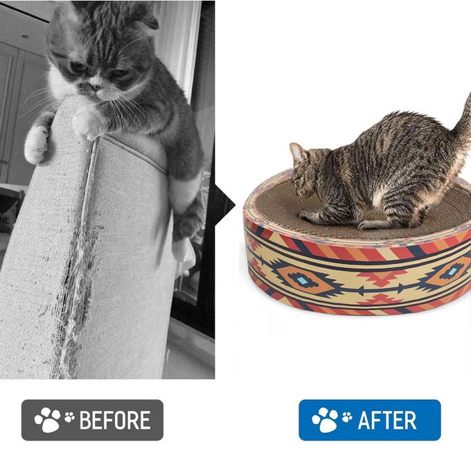 Grattoir carton rond 37 cm avec catnip