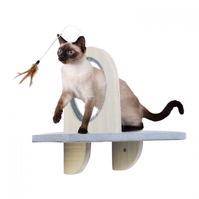 Plateforme de jeu toilettage et jouet pour chat 40x26x45 cm