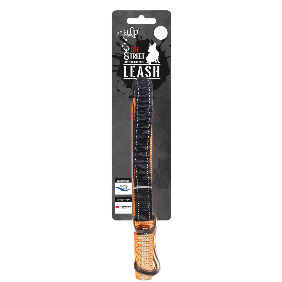 Laisse mandarine réfléchissante M/S