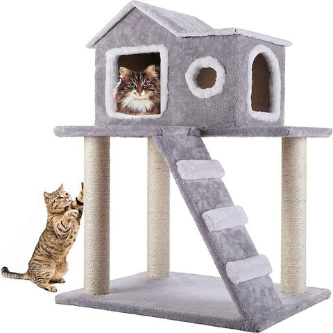 Animalux Maison pour Chat avec Échelle d'Arbre