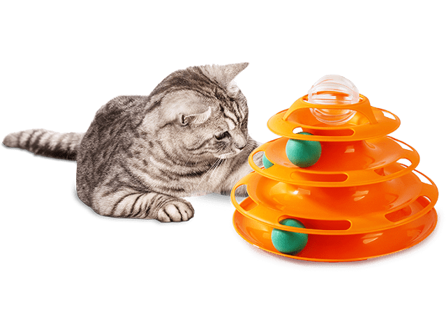Jouet pour chat plateau tournant balles 25 cm