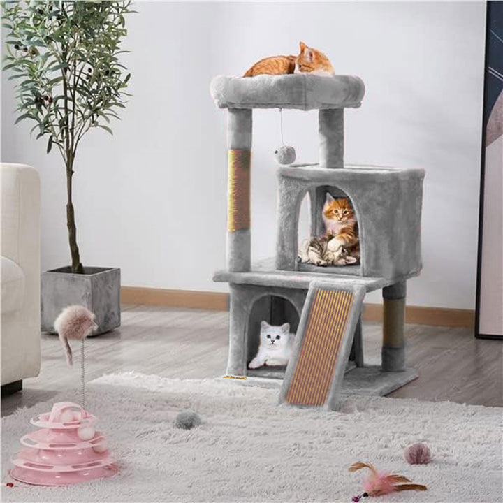 Arbre à Chat Compact avec Niches et Plateforme – 100 cm