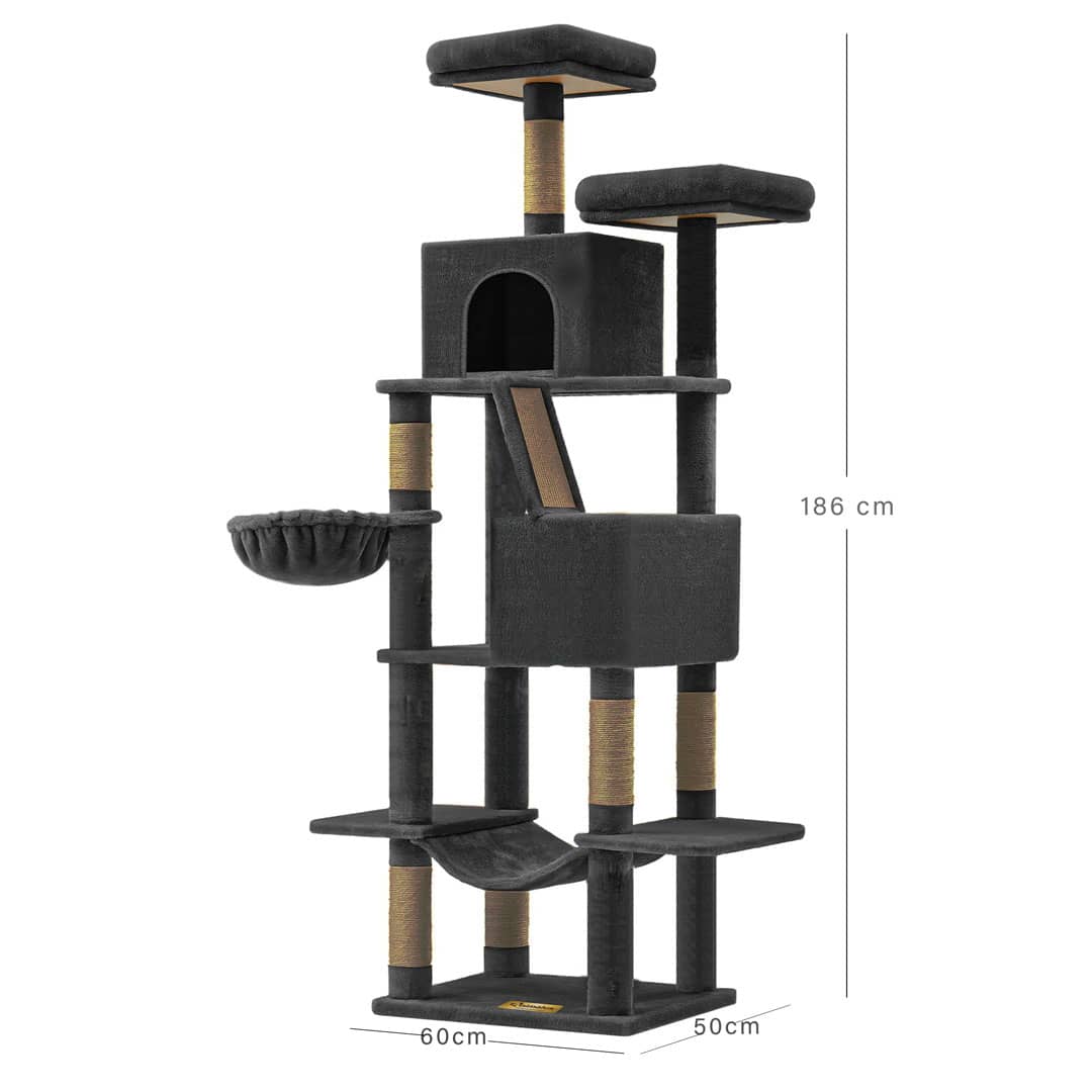 Arbre à Chat Multi-Niveaux – 186 cm