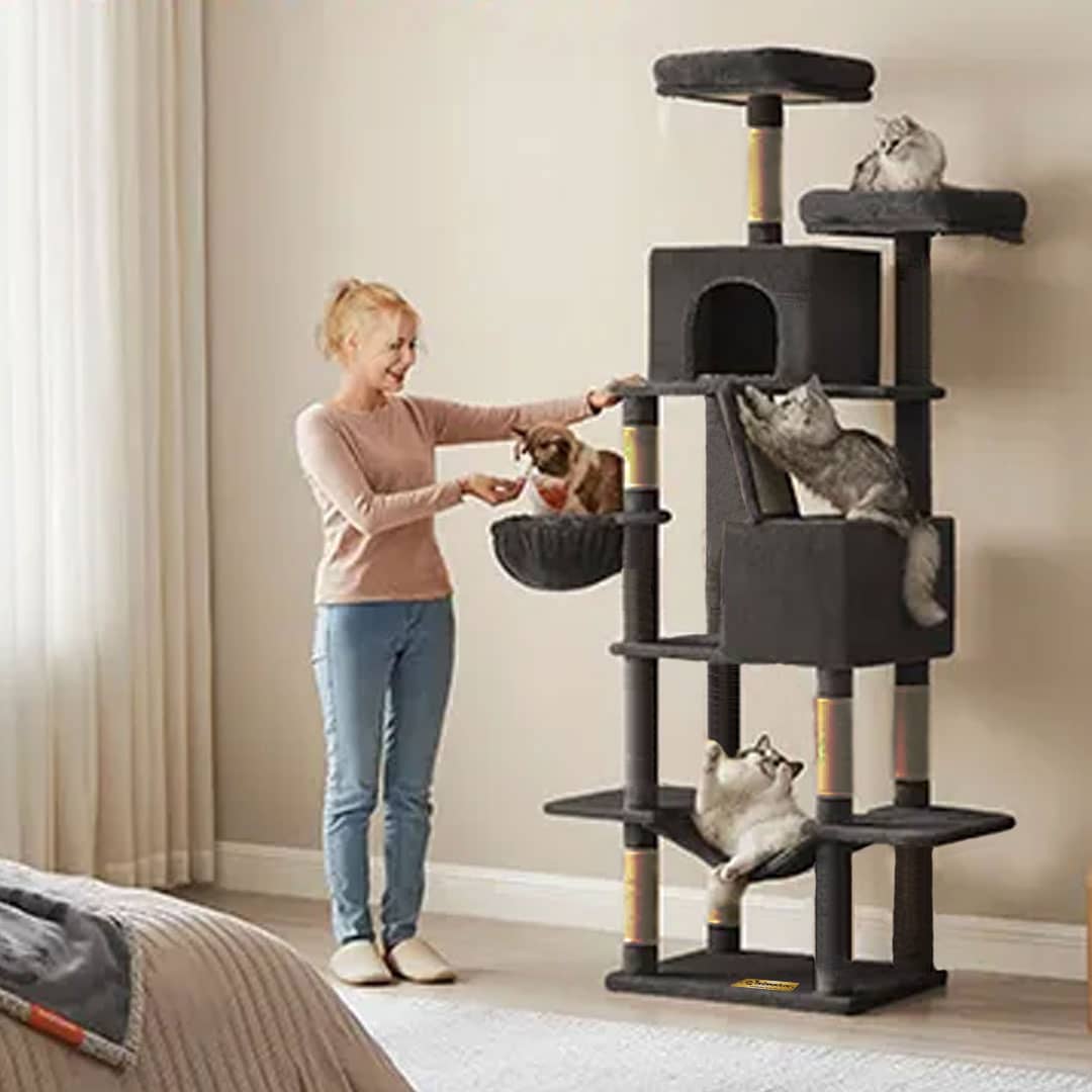 Arbre à Chat Multi-Niveaux – 186 cm