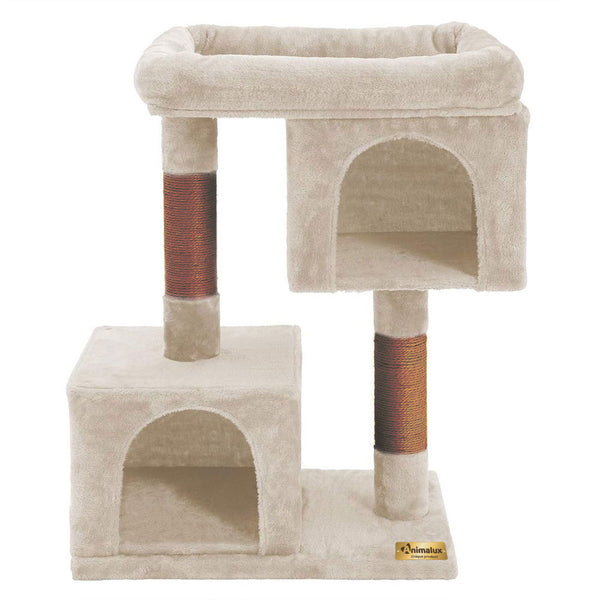 Arbre à chat de luxe en bois naturel – 80 cm-Beige