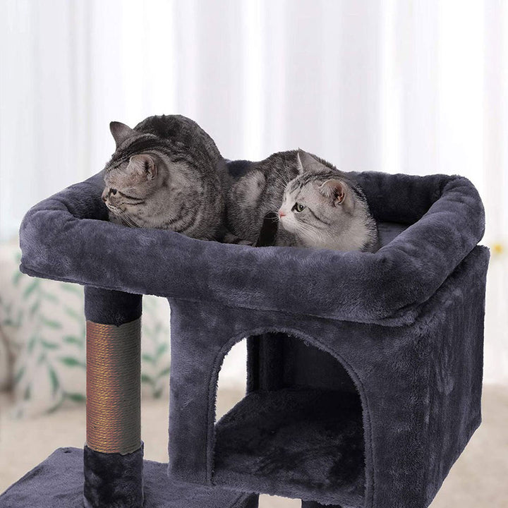 Arbre à chat de luxe en bois naturel – 80 cm-Noire