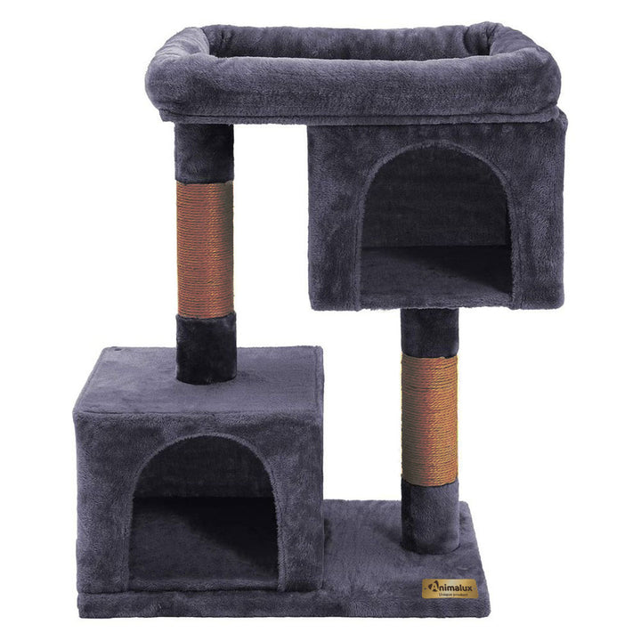 Arbre à chat de luxe en bois naturel – 80 cm-Noire