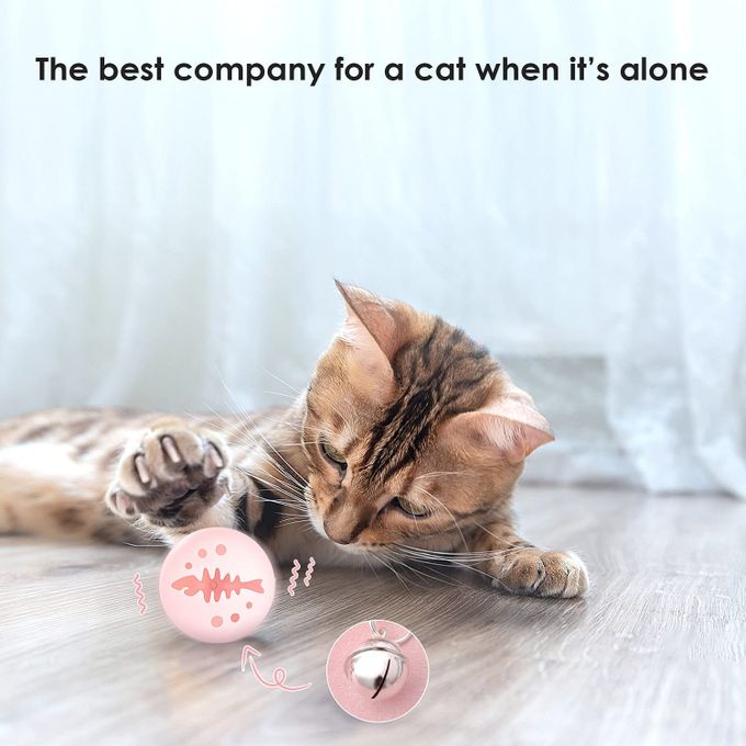 Balle lumineuse pour chat motif arête de poisson