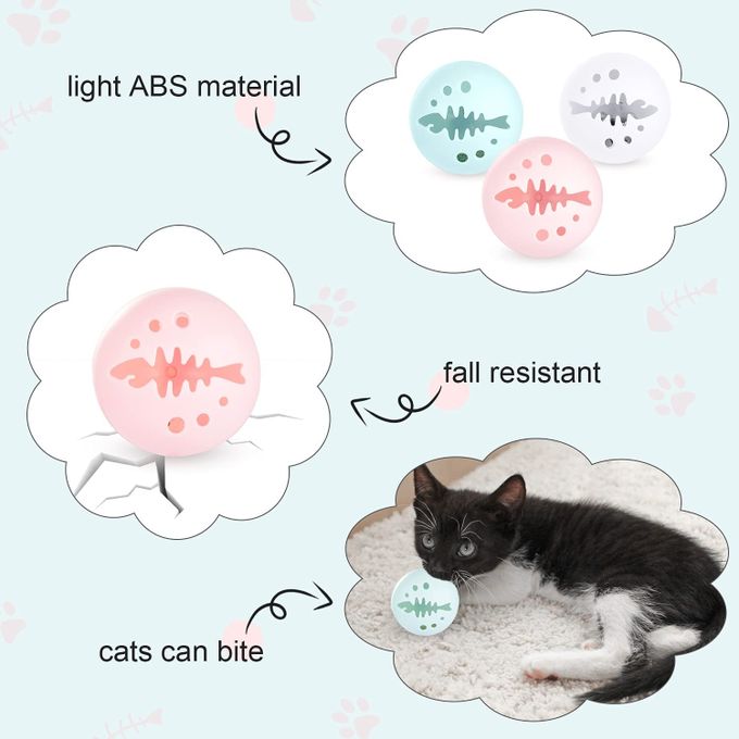 Balle lumineuse pour chat motif arête de poisson