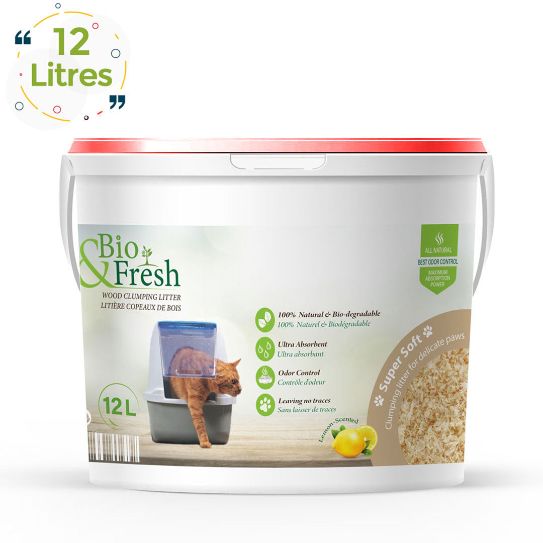 Litière pour chat en bois 12L Citron Bio Fresh