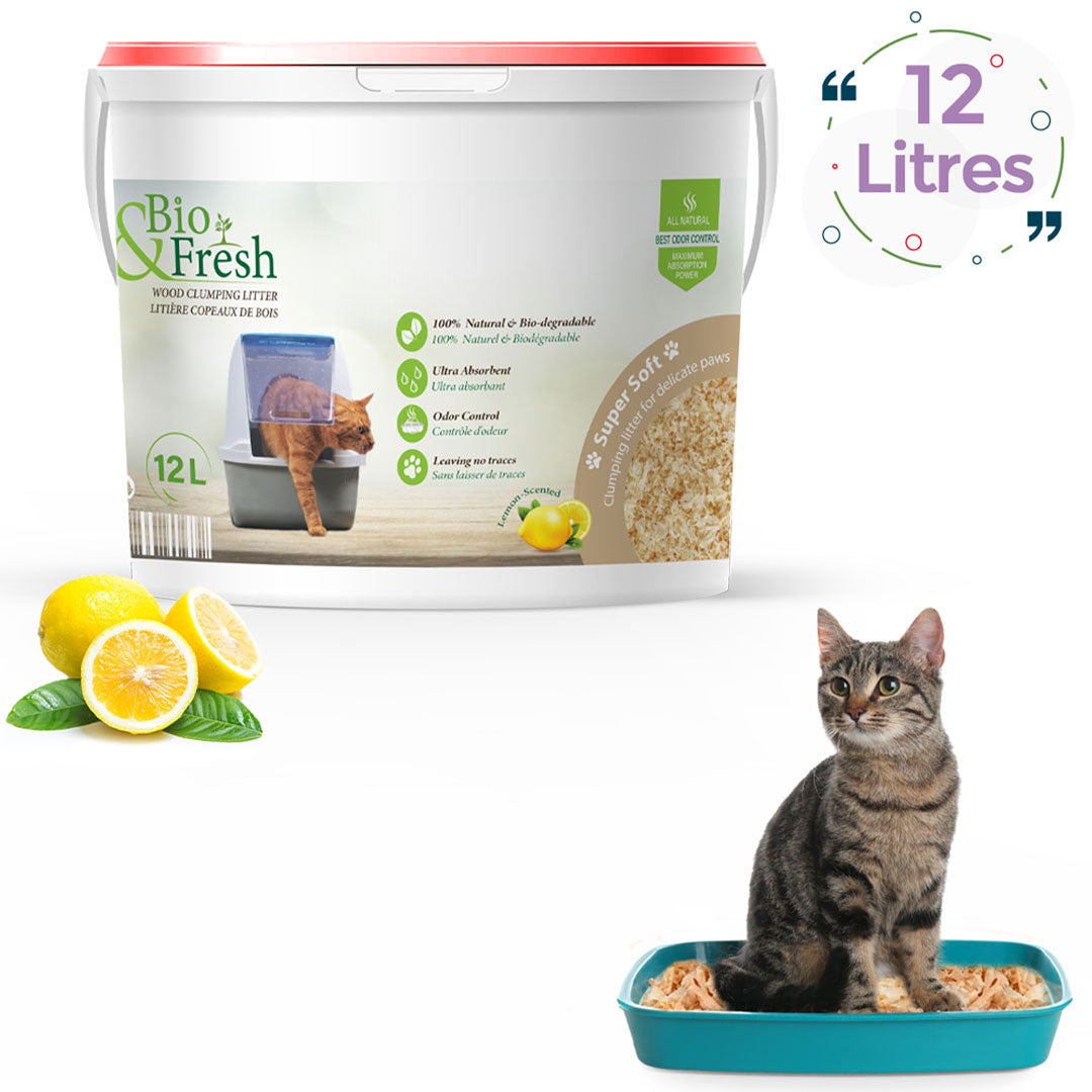 Litière pour chat en bois 12L Citron Bio Fresh