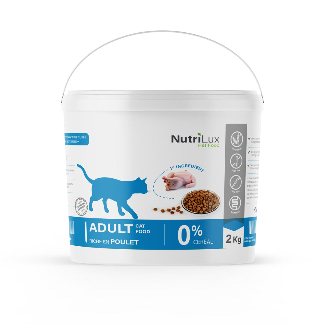 Nutrilux Croquette Chat Adult - Poulet - 2 Kg