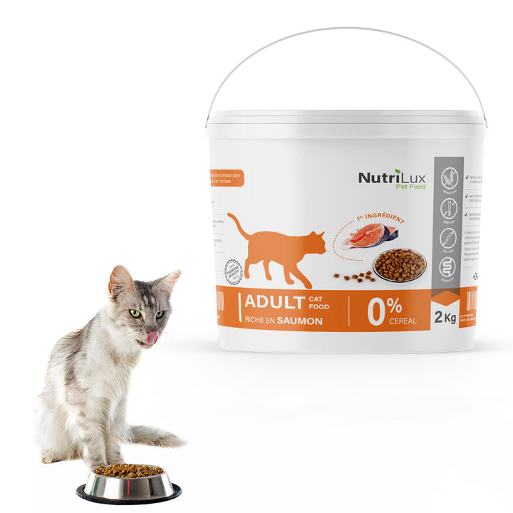 Nutrilux Croquette chat adult  riche en saumon  SANS CEREAL 2kg