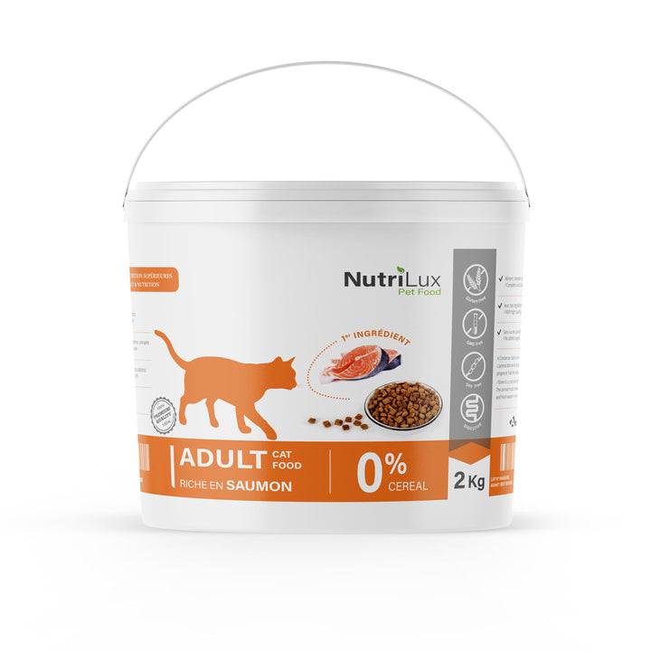 Nutrilux Croquette chat adult  riche en saumon  SANS CEREAL 2kg
