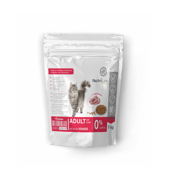 Nutrilux Croquette Chat Adult - Viande - 1 Kg