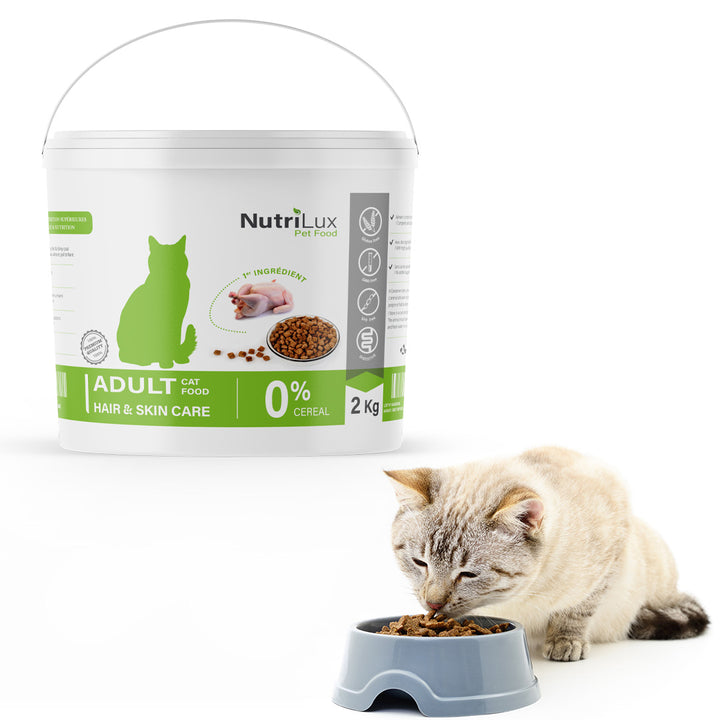 Nutrilux Croquette chat adult SKIN CARE SANS CEREAL 2kg