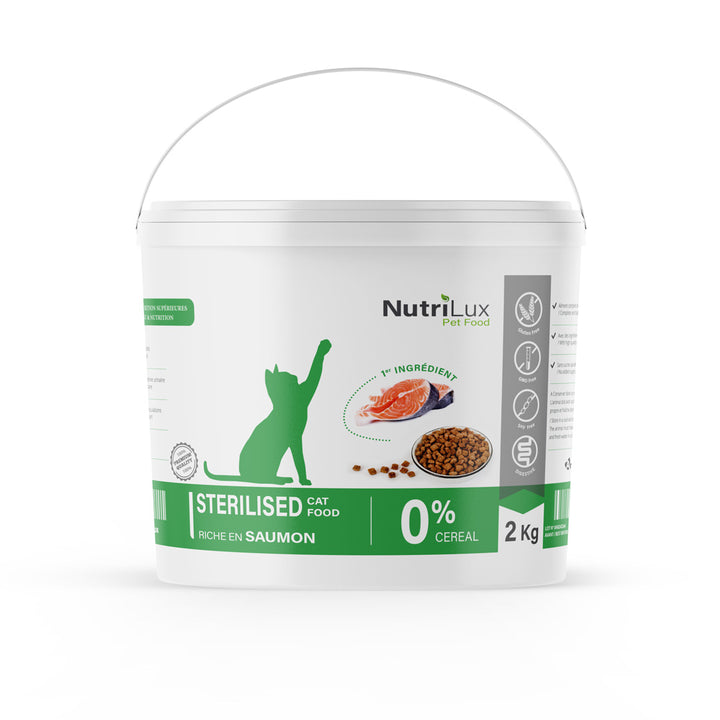 Nutrilux Croquette Chat Sterilised - Saumon - 2 Kg