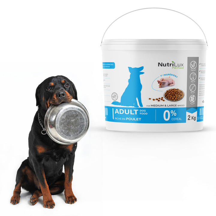Nutrilux Croquettes chien sans céreal riche en poulet 2kg