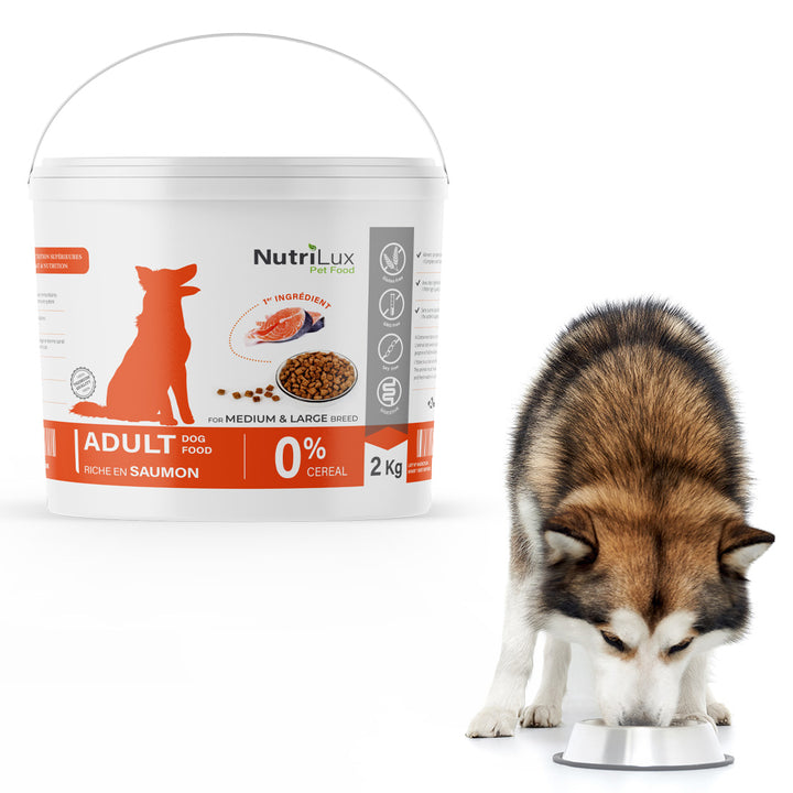 Nutrilux Croquettes chien sans céreal riche en saumon 2kg
