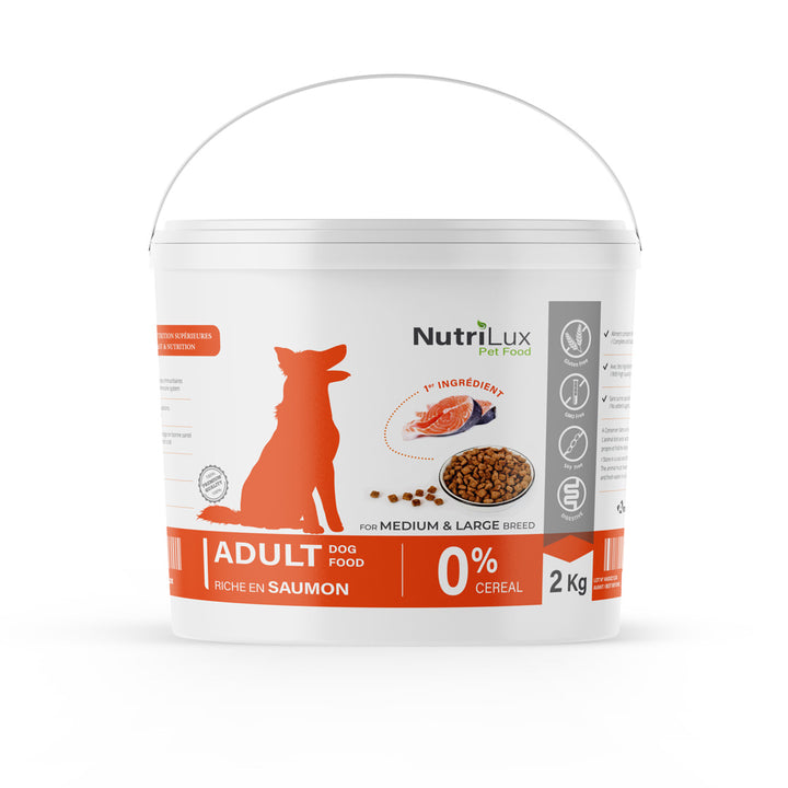 Nutrilux Croquettes chien sans céreal riche en saumon 2kg