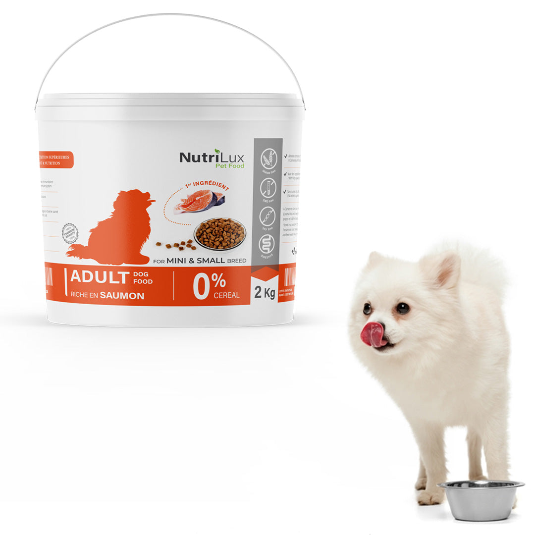 Nutrilux Croquettes chien adult sans céreal riche en saumon 2kg