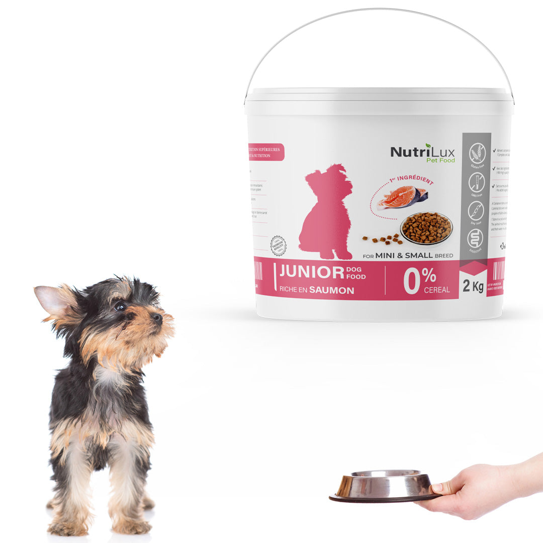 Nutrilux Croquettes chien junior sans céreal riche en saumon 2kg
