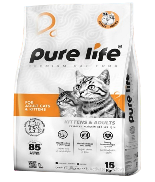 Pure Life Crouquette pour chat adult/kitten Riche en poulet 15kg