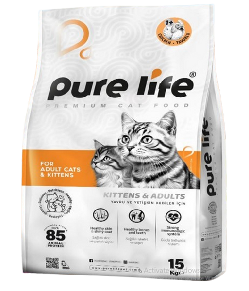 Pure Life Crouquette pour chat adult/kitten Riche en poulet 15kg