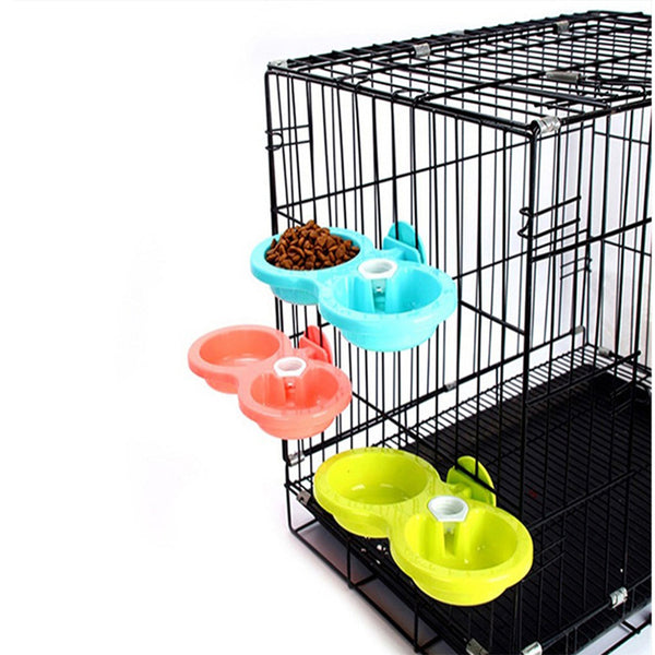 double bol d'alimentation pour chien et chat, cage suspendue