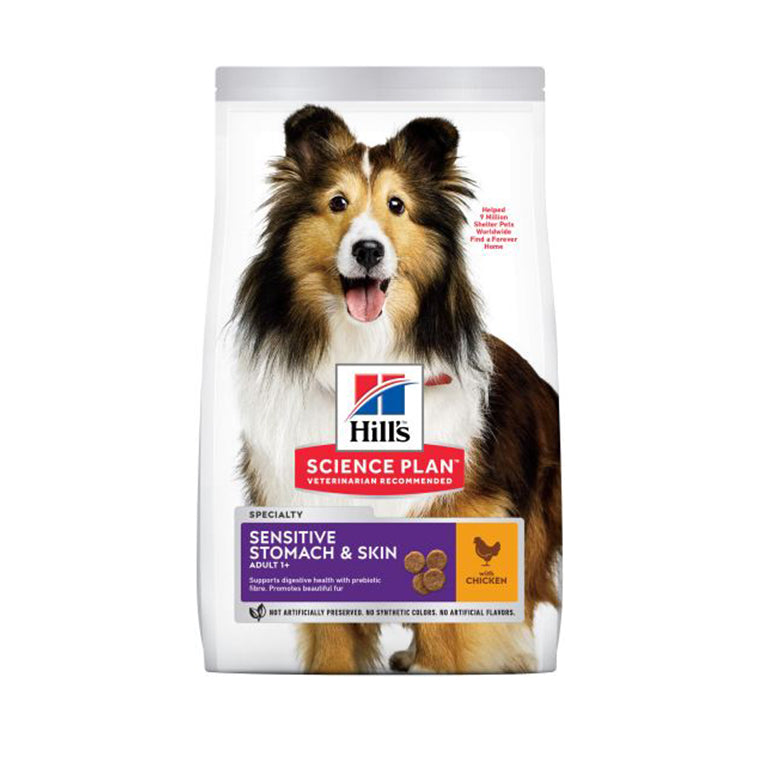 Hill’s Science Plan Aliment pour Chien Adulte Medium Sensitive Stomach & Skin au Poulet(2.5kg)