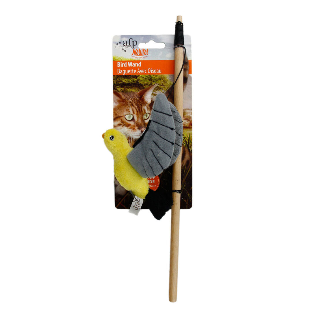Jouet Baguette avec oiseau gris jaune