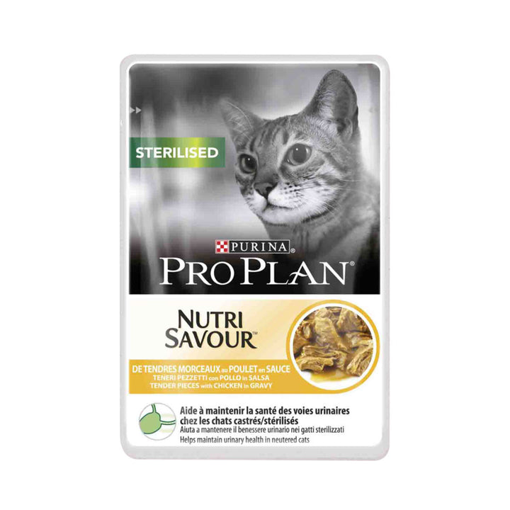 PURINA - PRO PLAN Sachet Pour Chat Sterilised NUTRISAVOUR™ en Sauce - Au Poulet 85G
