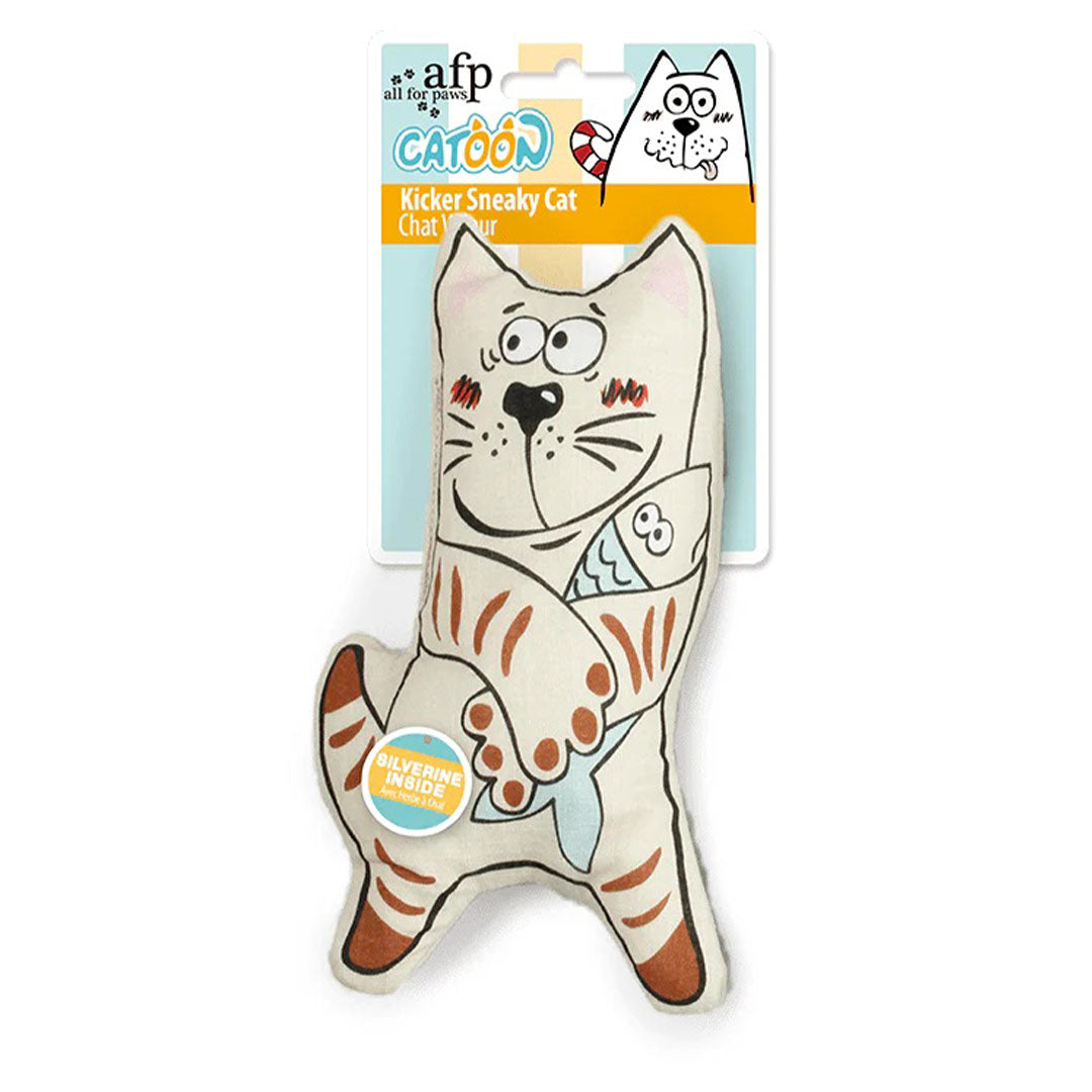 Peluche chat filou beige avec catnip