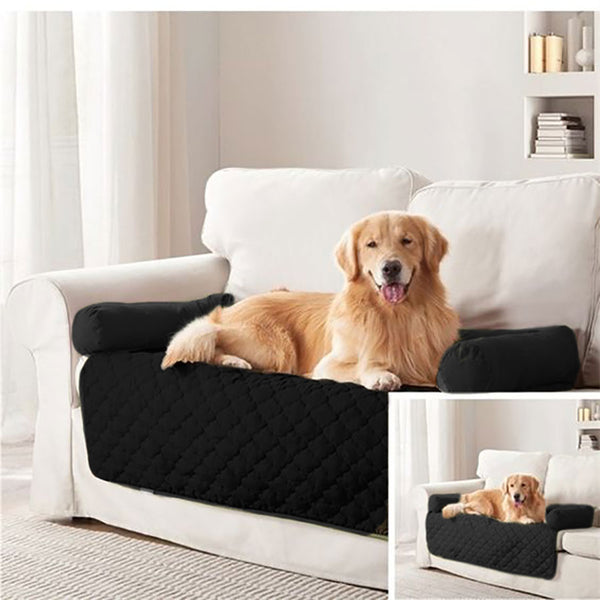 Tapis de lit noir pour chien