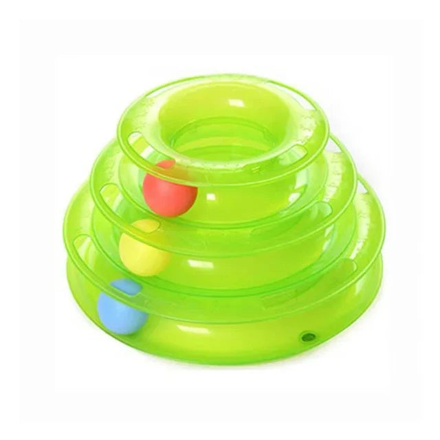 Jouet boule pour chat trois plateaux rotatifs